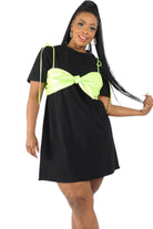 Matte Pu Bra Overlay T Shirt Dress - VacationGrabs