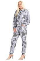 Tie Dye Print Pullover Hoodie And Sweatpants - VacationGrabs