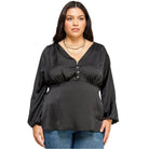 Satin Babydoll Blouse - VacationGrabs