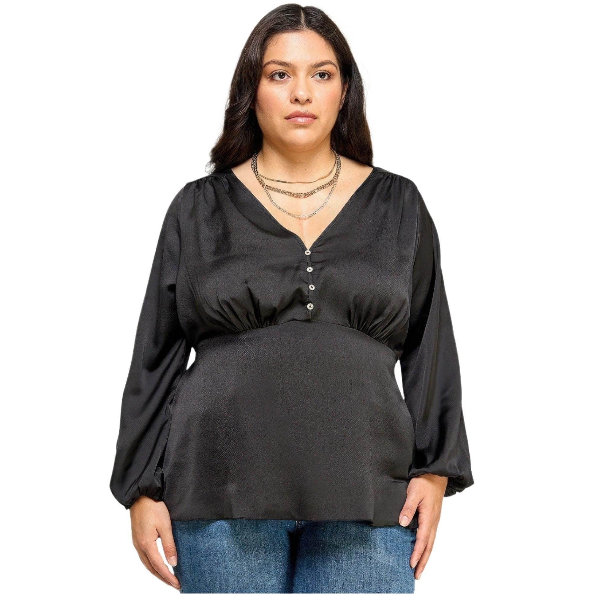 Satin Babydoll Blouse - VacationGrabs