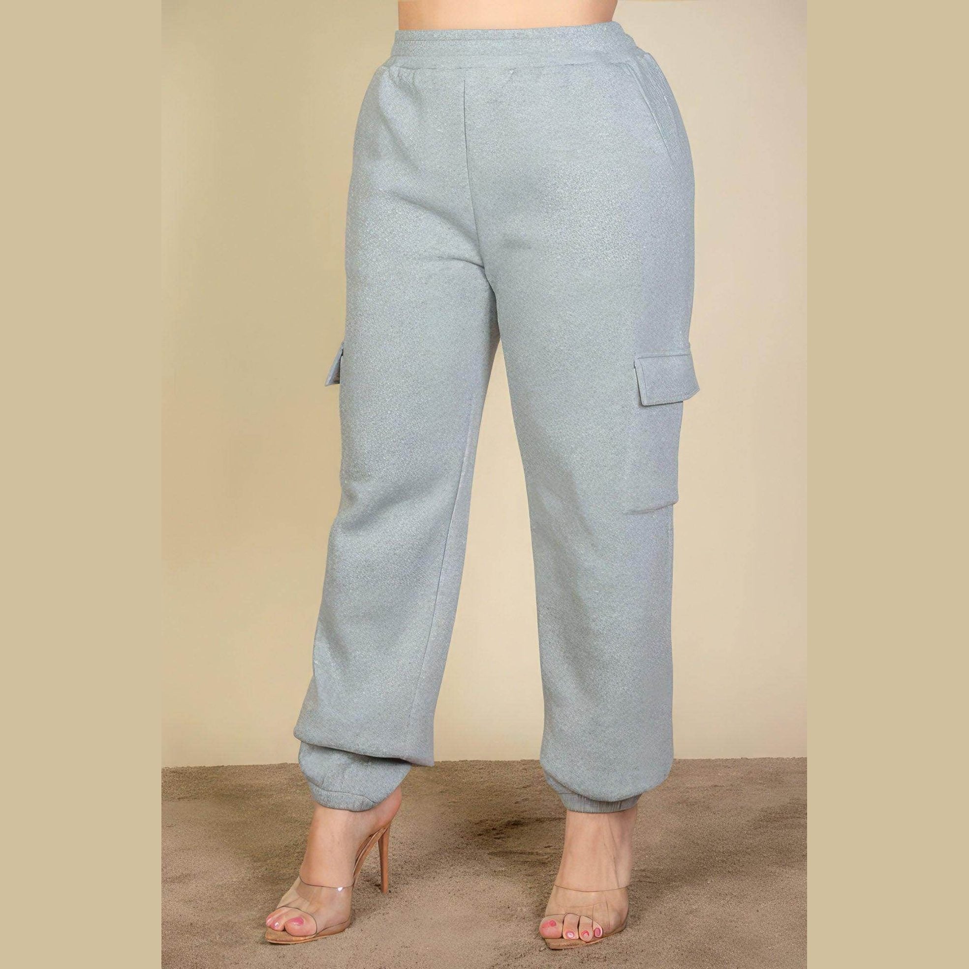 Plus Size Side Pocket Drawstring Waist Sweatpants - VacationGrabs