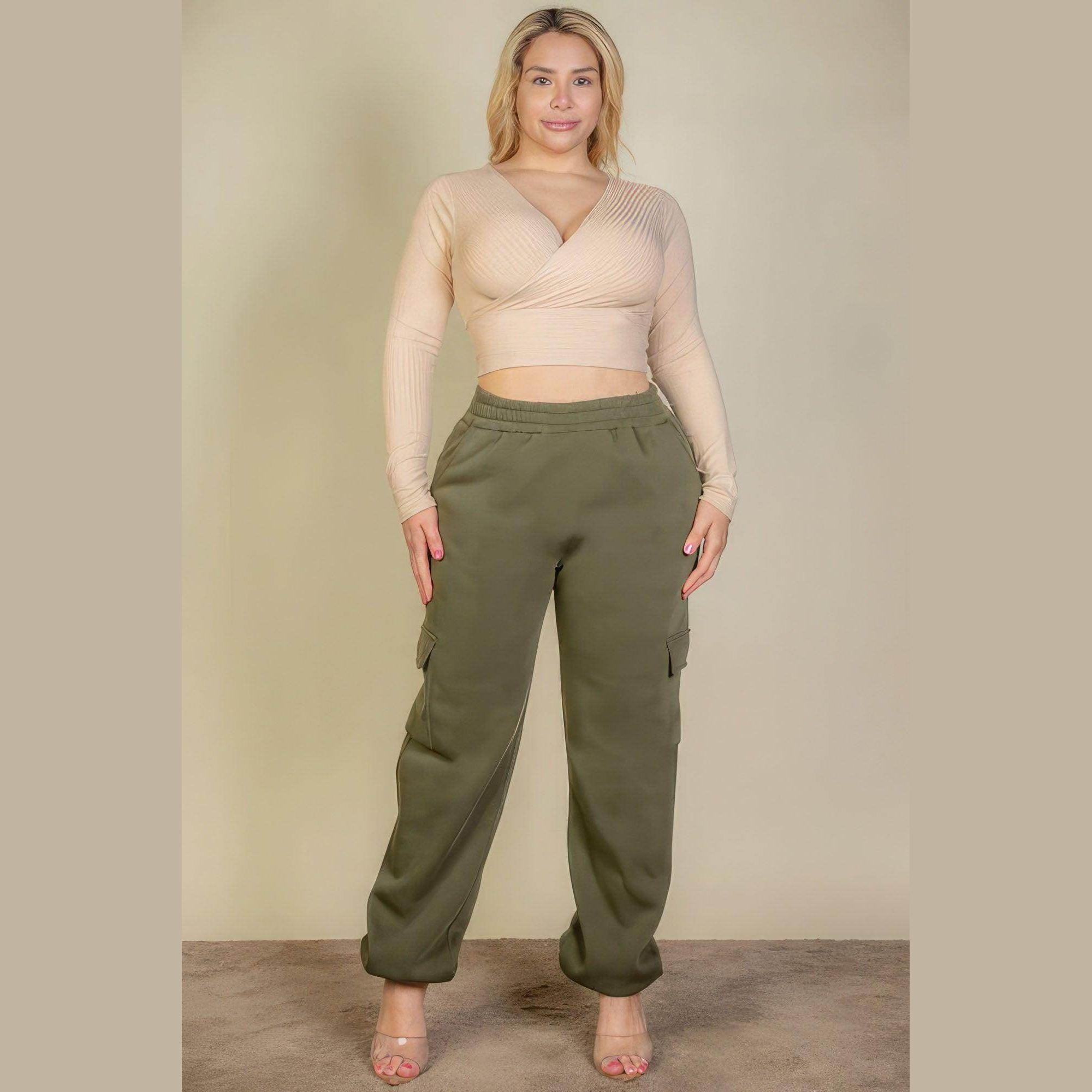 Plus Size Side Pocket Drawstring Waist Sweatpants - VacationGrabs