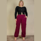 Plus Size Side Pocket Drawstring Waist Sweatpants - VacationGrabs
