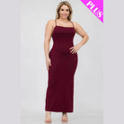 Plus Size Crisscross Back Split Thigh Maxi Dress - VacationGrabs