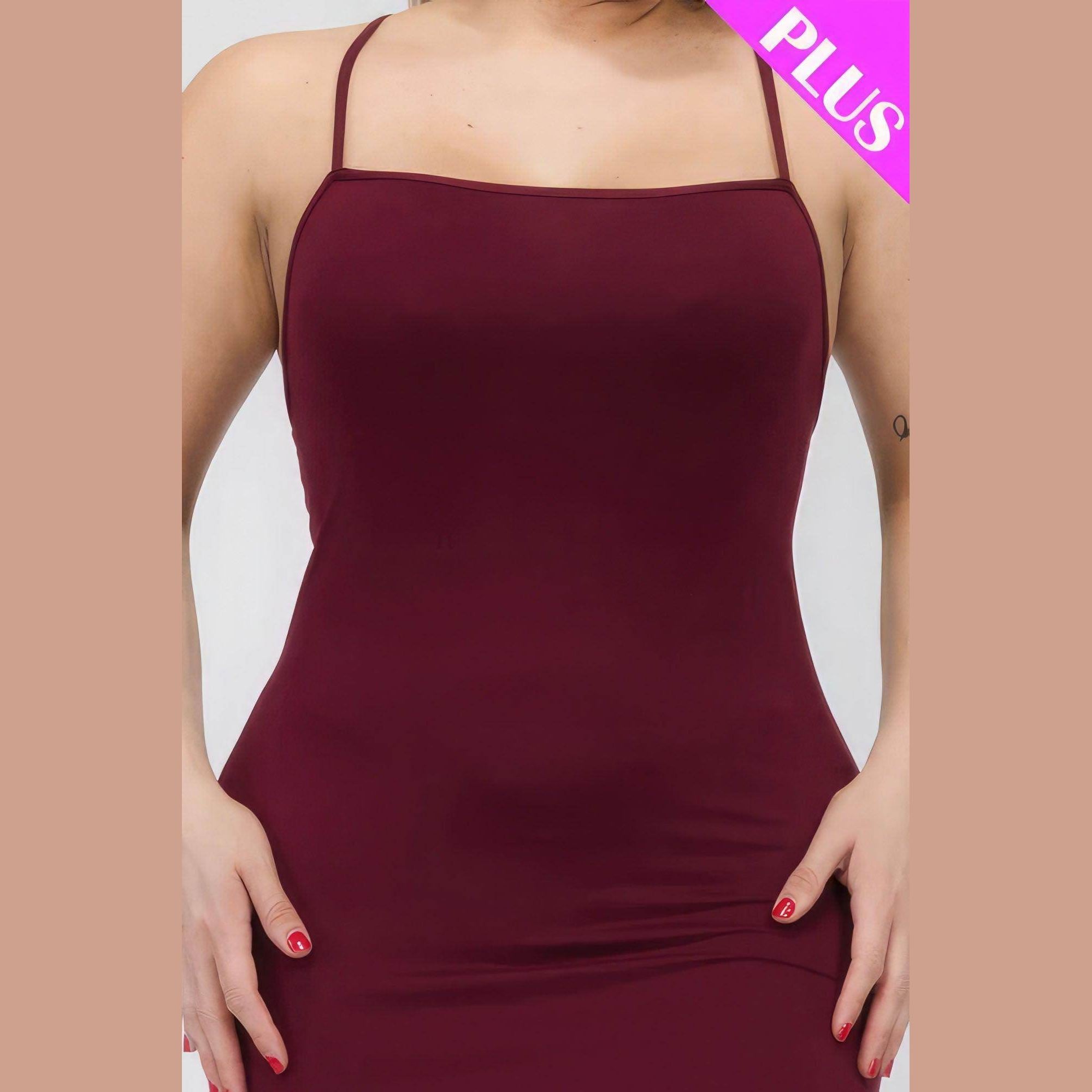 Plus Size Crisscross Back Split Thigh Maxi Dress - VacationGrabs