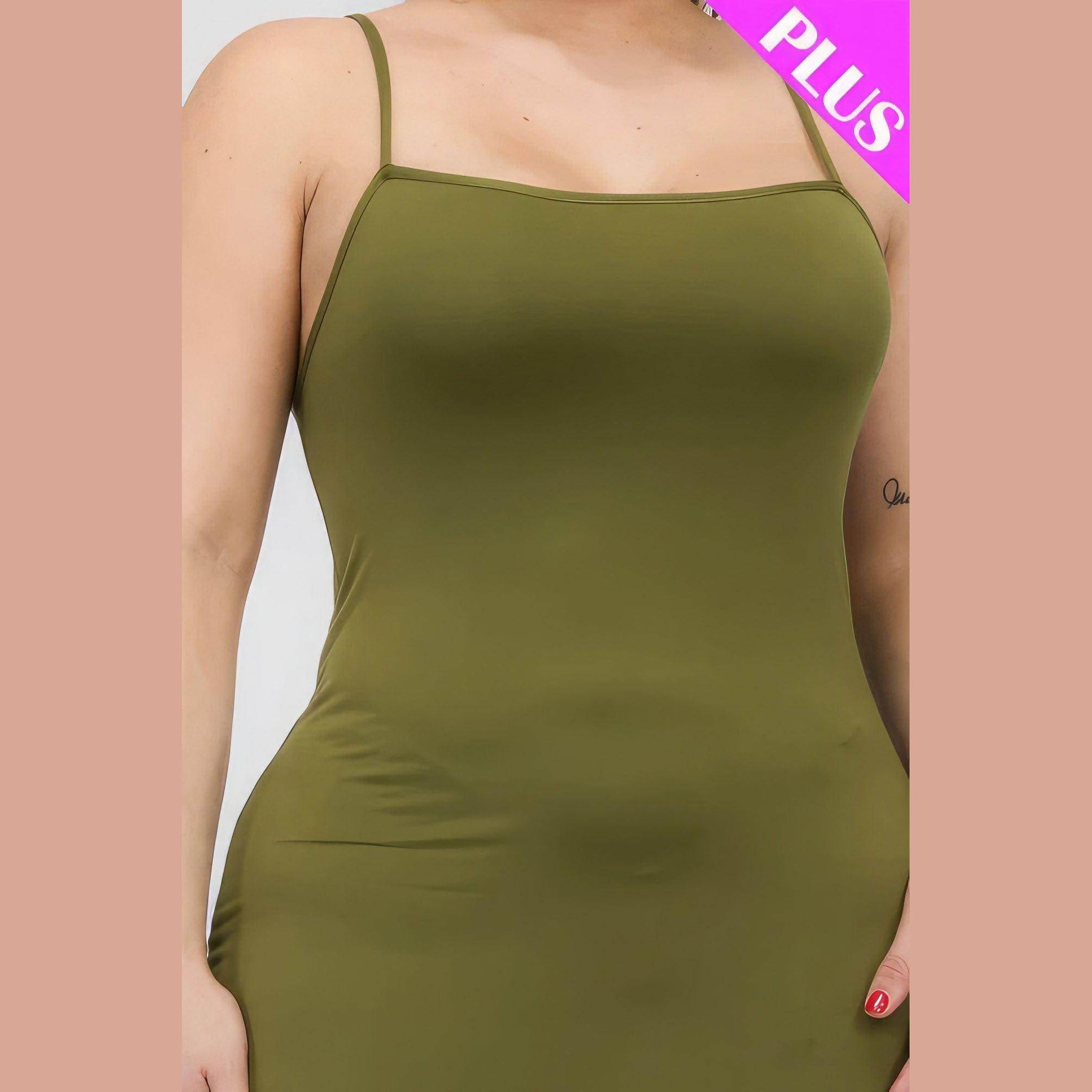 Plus Size Crisscross Back Split Thigh Maxi Dress - VacationGrabs