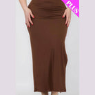 Plus Size Crisscross Back Split Thigh Maxi Dress - VacationGrabs