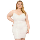 Rhinestone Body Plus Size Mini Dress - VacationGrabs