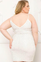 Rhinestone Body Plus Size Mini Dress - VacationGrabs