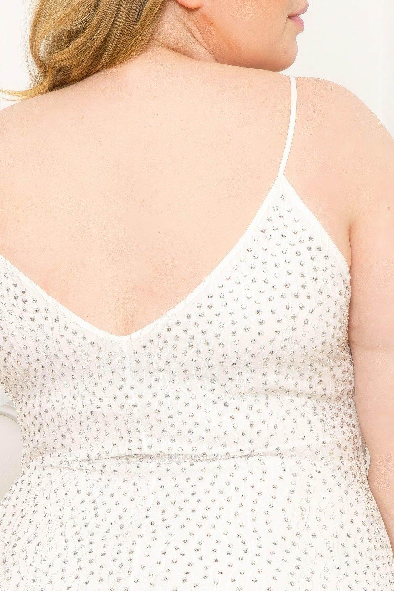 Rhinestone Body Plus Size Mini Dress - VacationGrabs