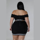 Black Two Piece Stretch Skirt Set - VacationGrabs