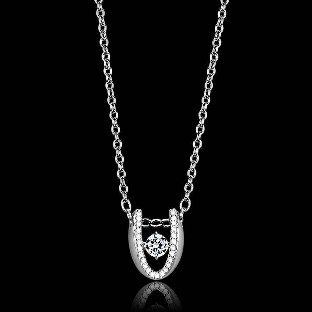Elegant AAA grade silver pendant for women on a delicate chain with sparkling accents