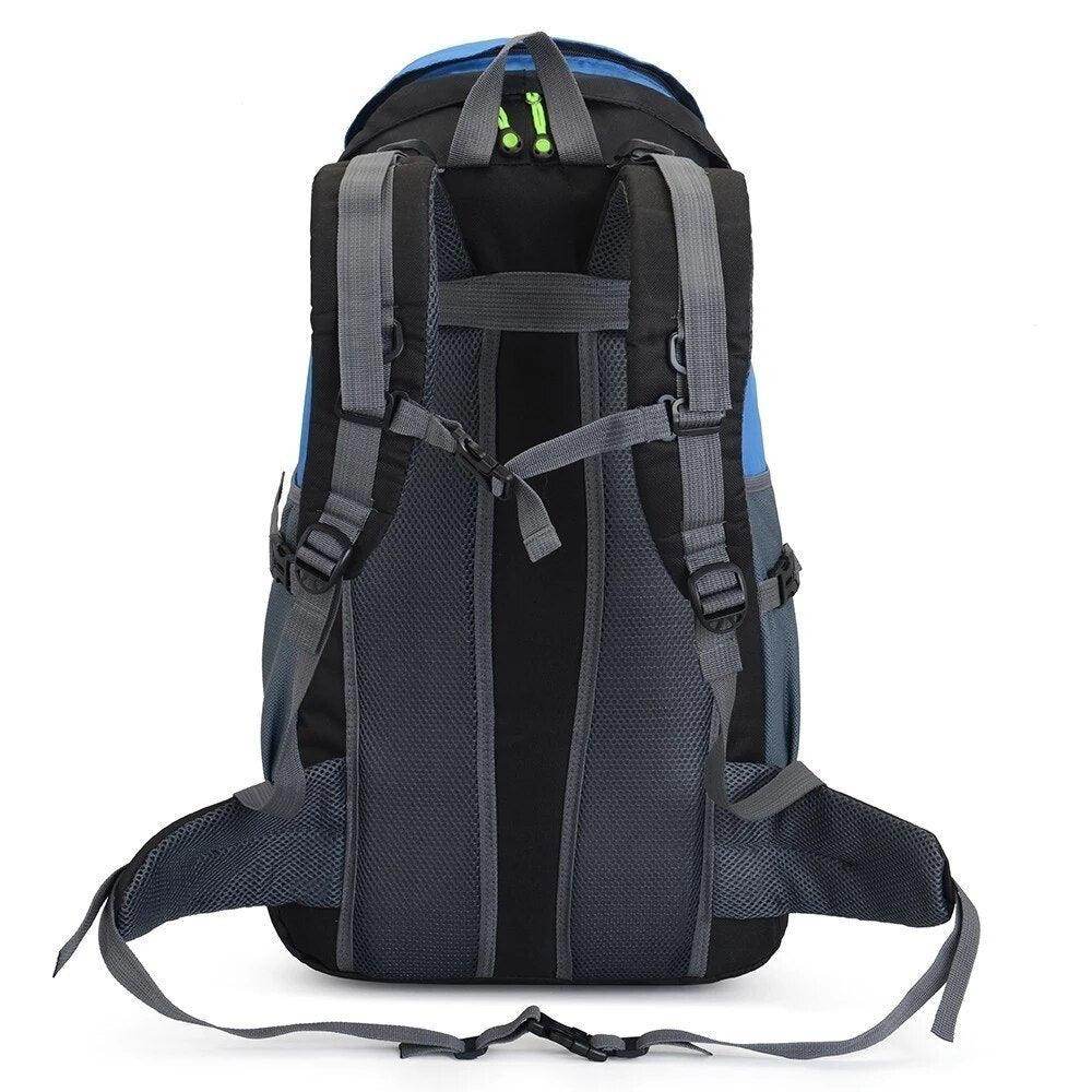 50 liter hiking backpack with padded shoulder straps and breathable mesh for comfort and support