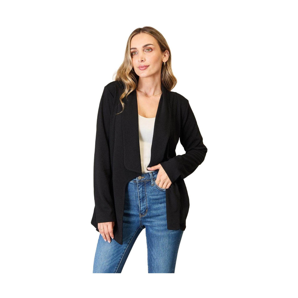 Heimish Full Size Open Front Long Sleeve Blazer - VacationGrabs