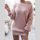 Trendsi Women's Balloon Sleeve Dress in Soft Pink Knit for a Casual and Cozy Look