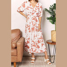 Trendsi women's balloon sleeve vacation dress with geometric print and flattering waistline