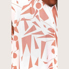 Trendsi balloon sleeve vacation dress featuring a stylish abstract pattern in soft colors