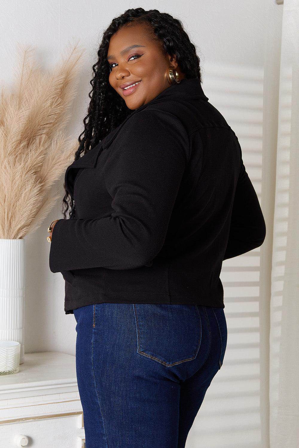 Culture Code Full Size Zip-Up Jacket with Pockets - VacationGrabs