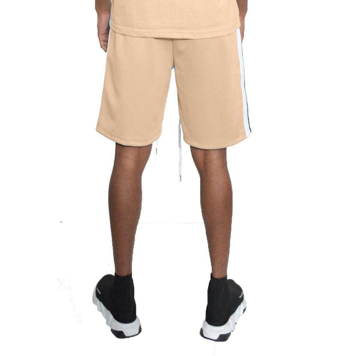 Men's Beige Tan Summer Shorts by WEIV with a comfortable fit and adjustable waistband