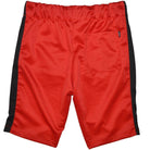 Black and red vacation shorts from VacationGrabs with an elastic waistband and back pocket