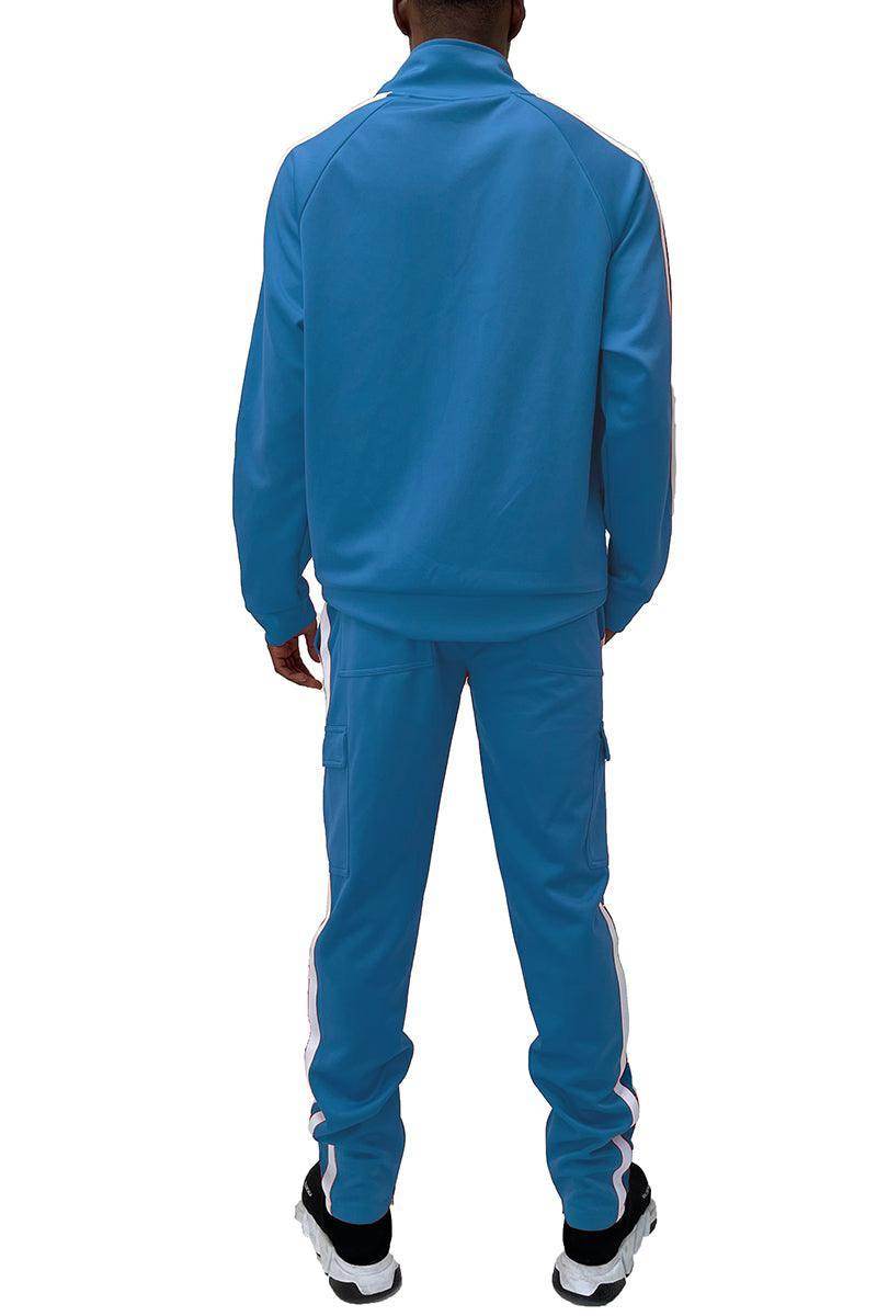 Men's 2PC Track Set in Blue featuring stylish design, perfect for casual outings or workouts