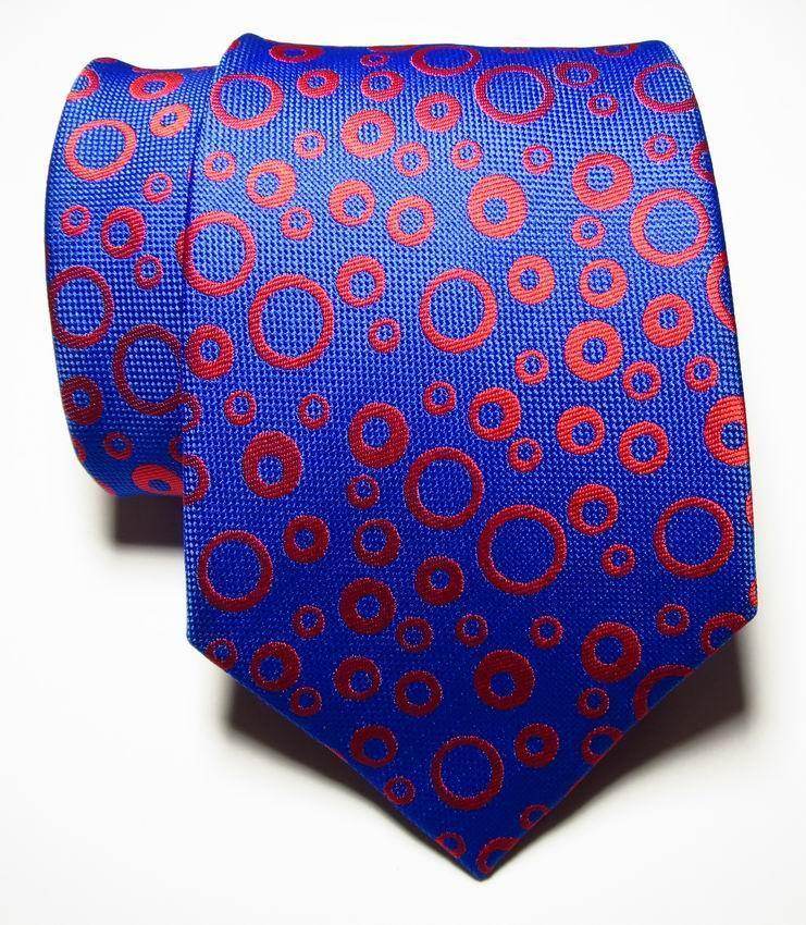 Men's black orange dot tie by VacationGrabs, featuring a bold pattern on a vibrant background