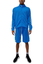 VacationGrabs Men's 2PC Track Set featuring black trendy cargo shorts men with a stylish zip-up jacket