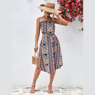 Trendsi boho style strapless dress with decorative patterns and a flowing silhouette for summer fashion