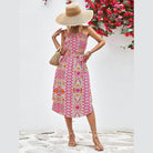 Trendsi Women's Boho Style Strapless Dress with Vibrant Patterns and Flowy Silhouette