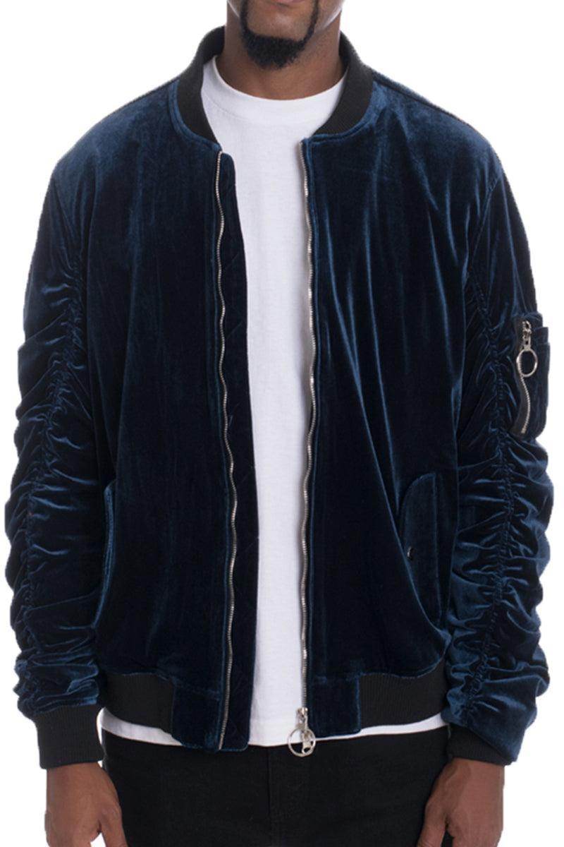 Men's VacationGrabs bomber jacket 4 colors in navy with stylish design and soft velvet fabric