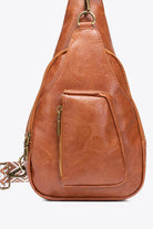 Trendsi brown sling bag with multiple pockets and adjustable strap for everyday use