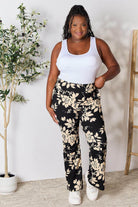 Heimish Full Size High Waist Floral Flare Pants - VacationGrabs