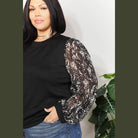 And The Why Full Size Foil Printed Sleeve Top - VacationGrabs