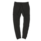WEIV Men's Casual Cargo Joggers in Black with Side Pockets and Adjustable Waistband