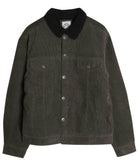 Casual Corduroy Lined Trucker Jacket Olive Green - VacationGrabs