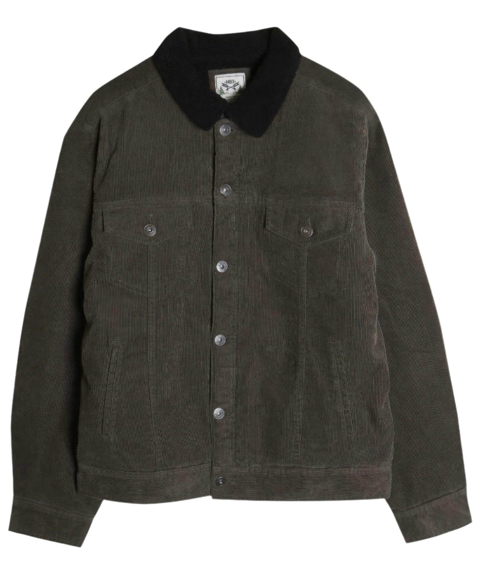 Casual Corduroy Lined Trucker Jacket Olive Green - VacationGrabs