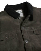 Casual Corduroy Lined Trucker Jacket Olive Green - VacationGrabs
