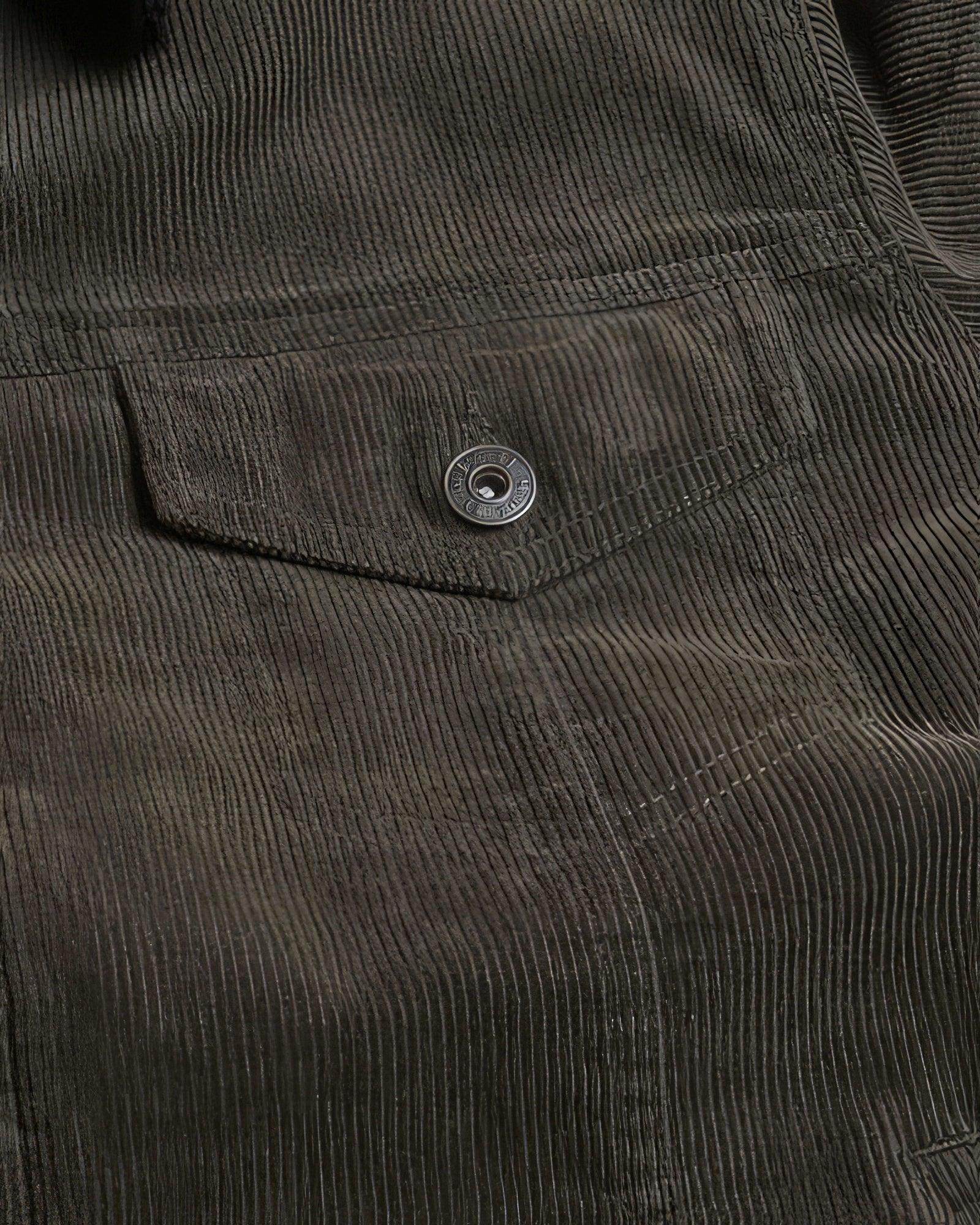 Casual Corduroy Lined Trucker Jacket Olive Green - VacationGrabs