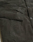 Casual Corduroy Lined Trucker Jacket Olive Green - VacationGrabs