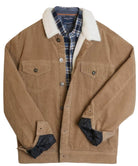 Casual Corduroy Lined Trucker Jacket Sand Brown - VacationGrabs