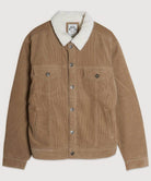 Casual Corduroy Lined Trucker Jacket Sand Brown - VacationGrabs