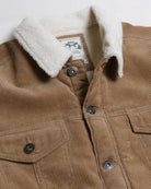 Casual Corduroy Lined Trucker Jacket Sand Brown - VacationGrabs