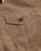 Casual Corduroy Lined Trucker Jacket Sand Brown - VacationGrabs