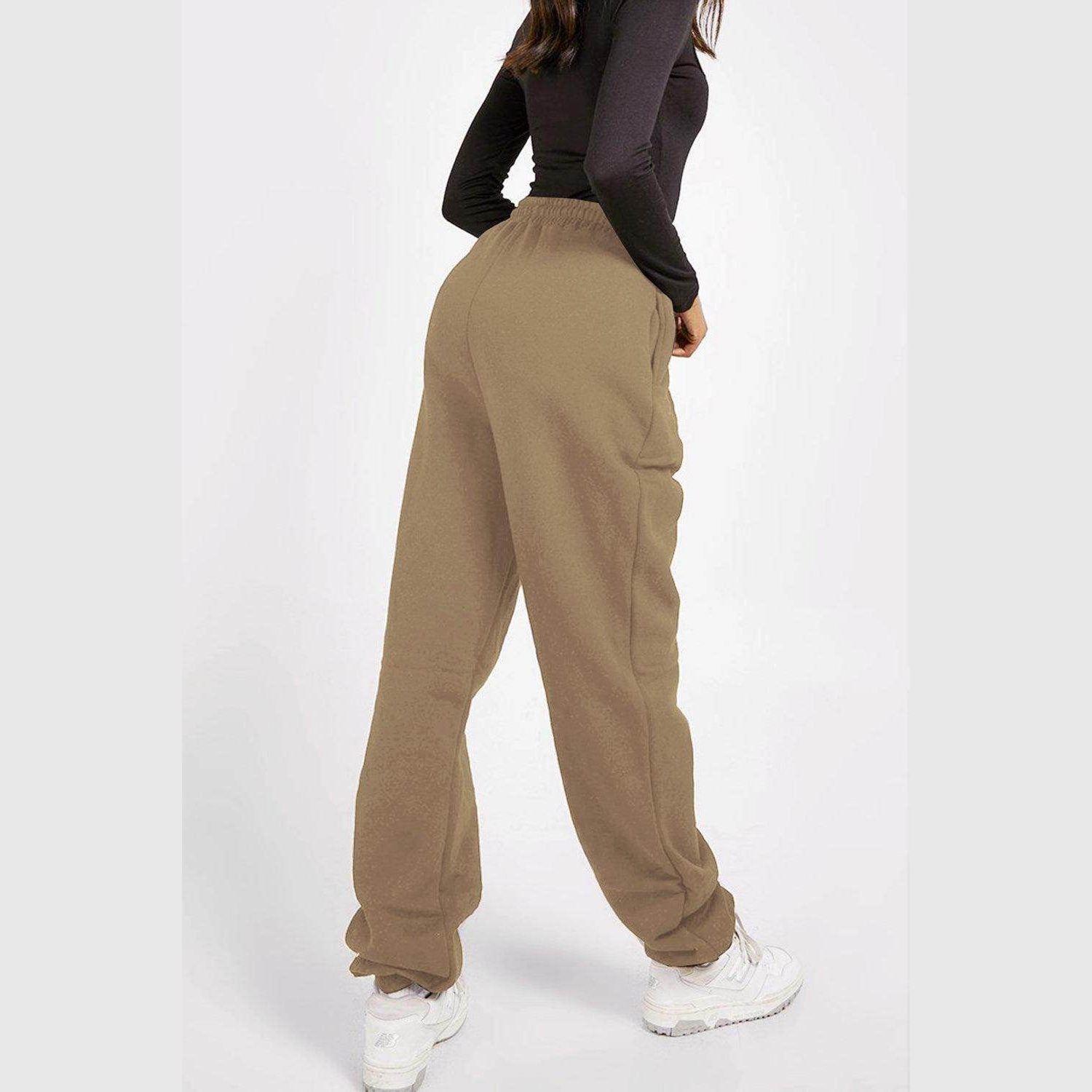 Trendsi Women's Casual Flower Skull Pants in Brown for Comfortable Activewear