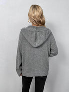 Trendsi Women's Casual Hooded Cardigan in Grey with Relaxed Fit for Comfortable Outfits