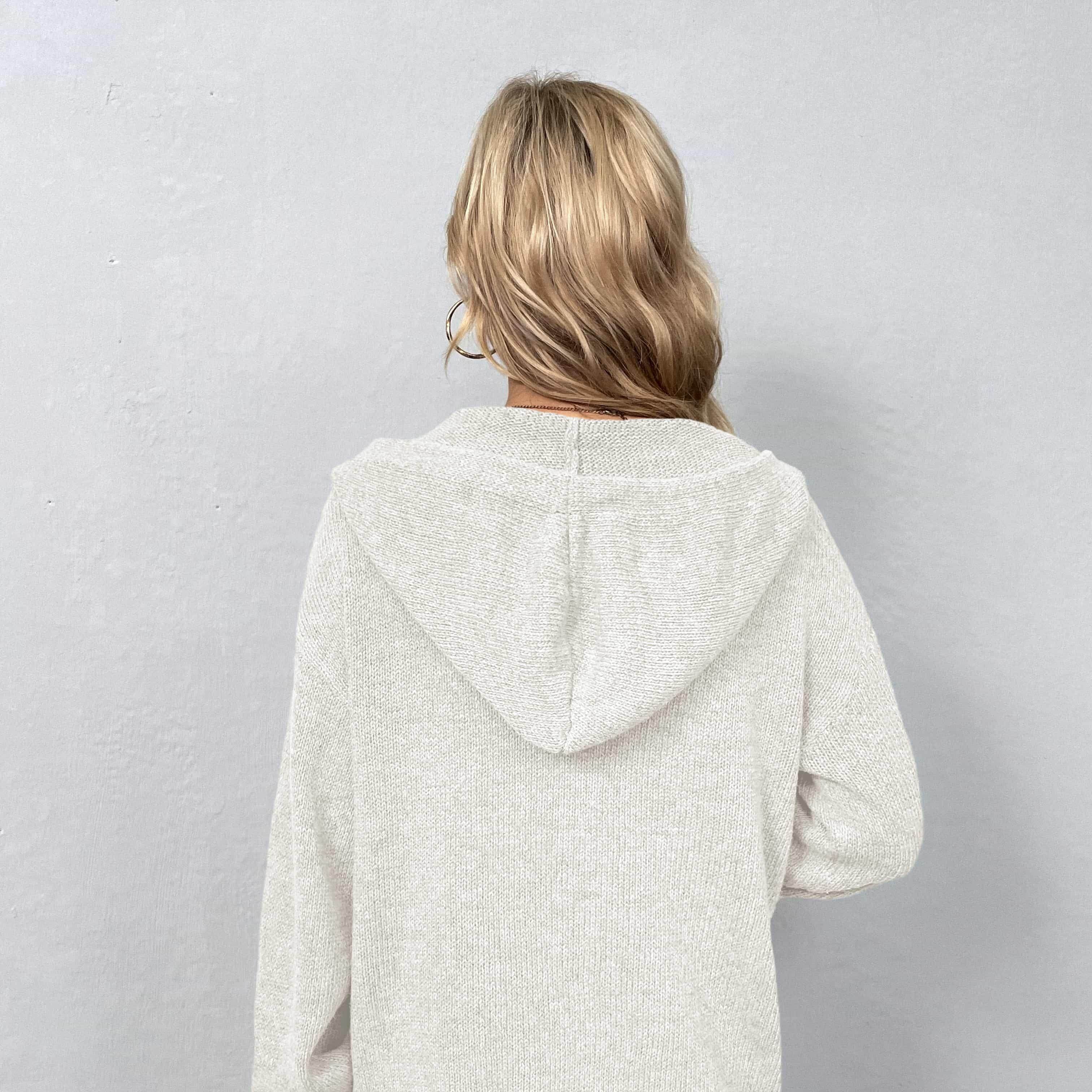 Trendsi casual hooded cardigan in soft grey with a cozy fit and relaxed silhouette