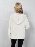 Trendsi casual hooded cardigan in soft grey with a cozy fit and relaxed silhouette
