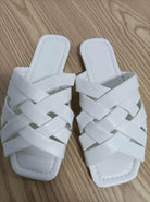 White Red Iphigenia casual outdoor flat sandals with stylish crisscross design for summer wear