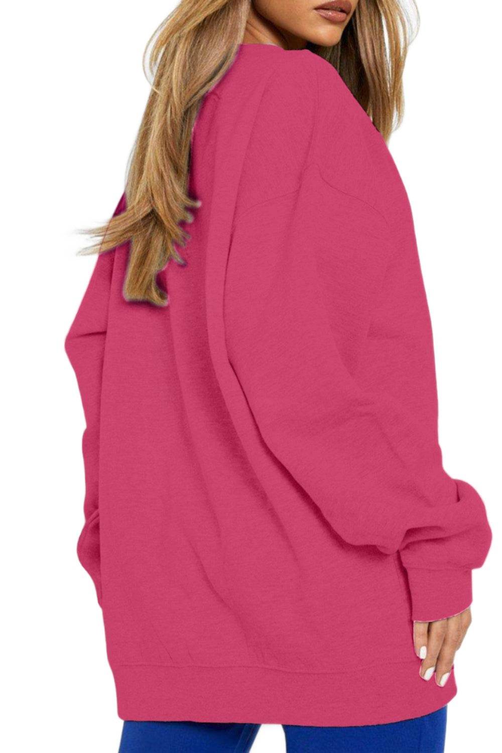 Trendsi Women's Oversized Pink Sweatshirt for Casual Rodeo Style Clothing
