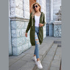 Trendsi Women's Casual Travel Hoodie in Olive Green with Front Pockets and Adjustable Drawstring